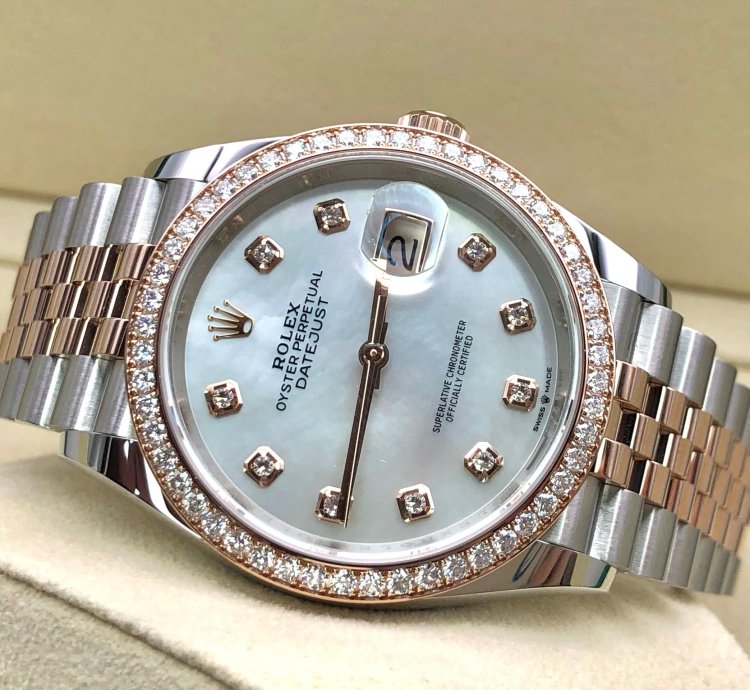 Rolex Datejust 36 36mm Rbr Mother Of Pearl Diamond Dial Jubilee