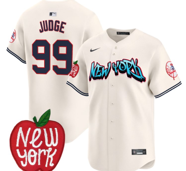 Aaron Judge Jersey 99 New York Yankees Apple Patch Vapor Premier Limited Stitched Cream