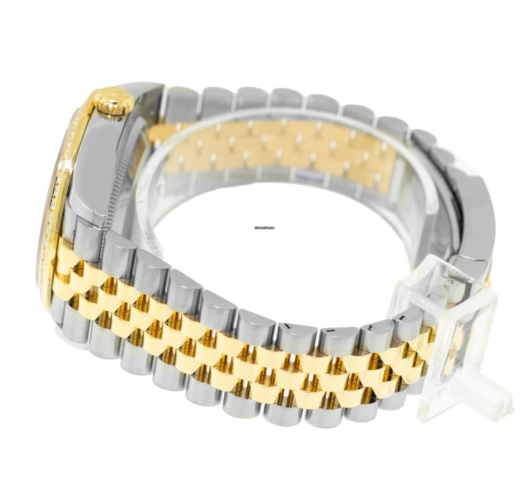 Rolex Datejust 36 36mm Yellow Gold Steel Mop Diamond Dial Diamond Bezel 126283