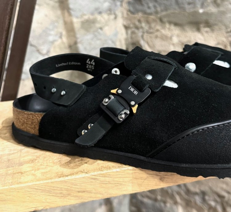 Dior Birkenstock 2022 Black Suede Tokio Mules Slippers
