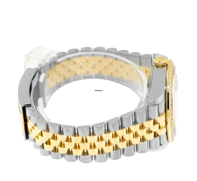 Rolex Datejust 36 36mm Yellow Gold Steel Mop Diamond Dial Diamond Bezel 126283