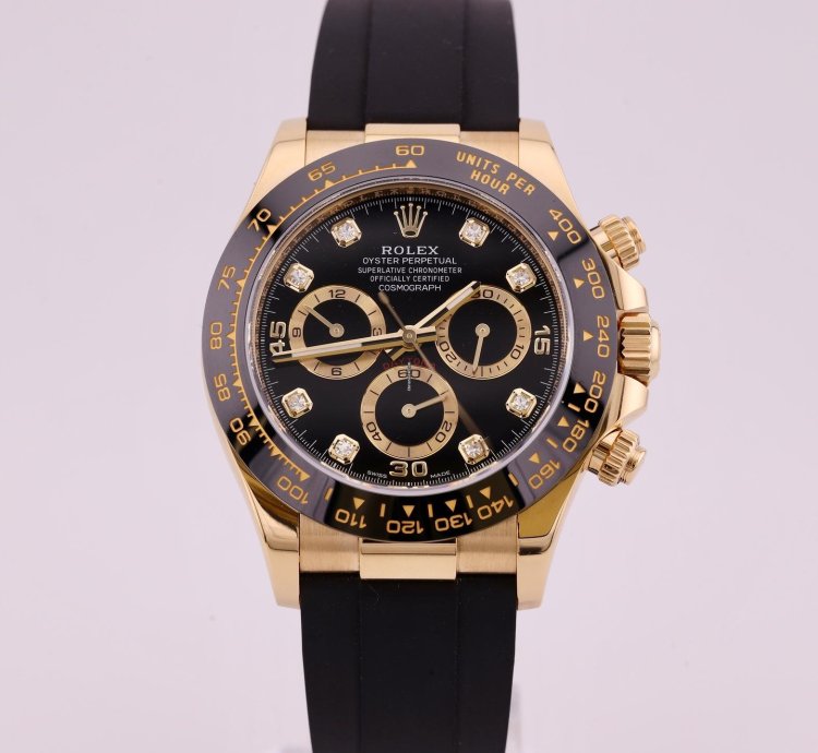 Rolex Daytona 116518ln Factory Black Diamond Dial 2022 Full Set