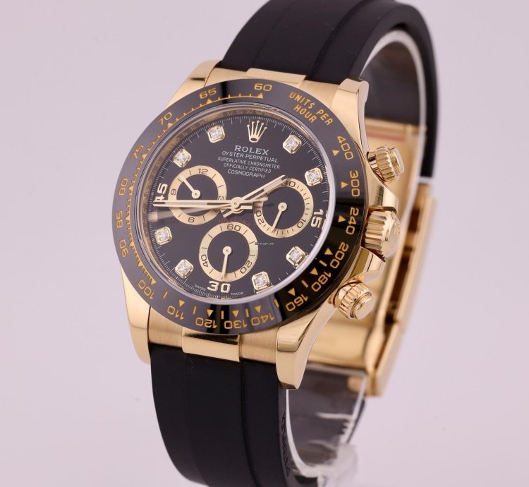 Rolex Daytona 116518ln Factory Black Diamond Dial 2022 Full Set