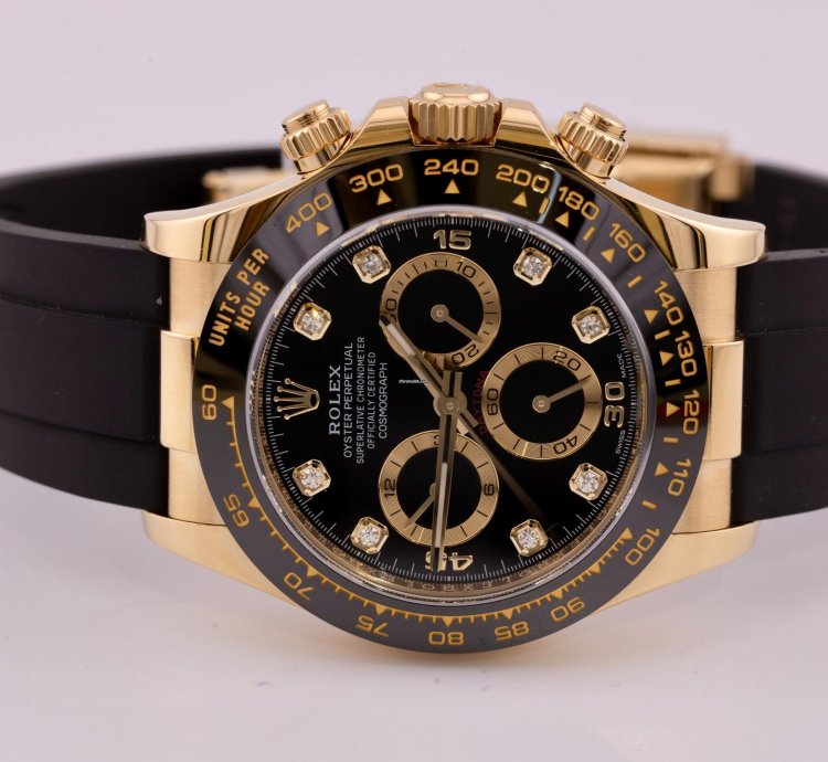 Rolex Daytona 116518ln Factory Black Diamond Dial 2022 Full Set