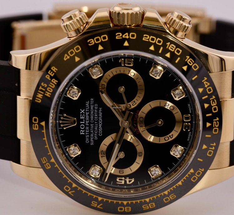 Rolex Daytona 116518ln Factory Black Diamond Dial 2022 Full Set