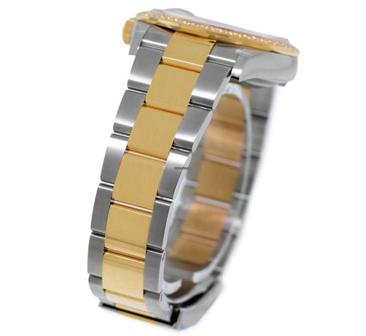 Rolex Datejust 36 36mm Yellow Gold Steel Olive Green Roman Dial Diamond Bezel 126283rbr