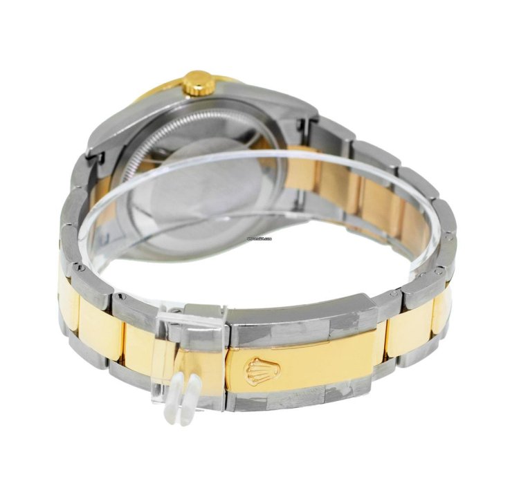 Rolex Datejust 36 36mm Yellow Gold Steel Olive Green Roman Dial Diamond Bezel 126283rbr