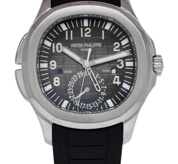 Patek Philippe Aquanaut 5164 Aquanaut Dual Time Steel Rubber Watch Box Papers 13 5164a