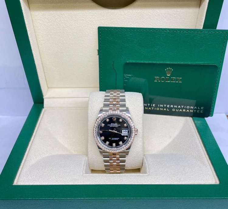 Rolex Datejust 36 Black Diamond Dial Bezel 36mm