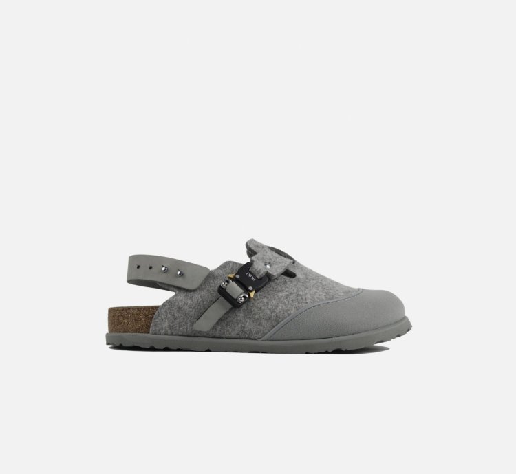 Dior Birkenstock Gray Wool Tokio Mule