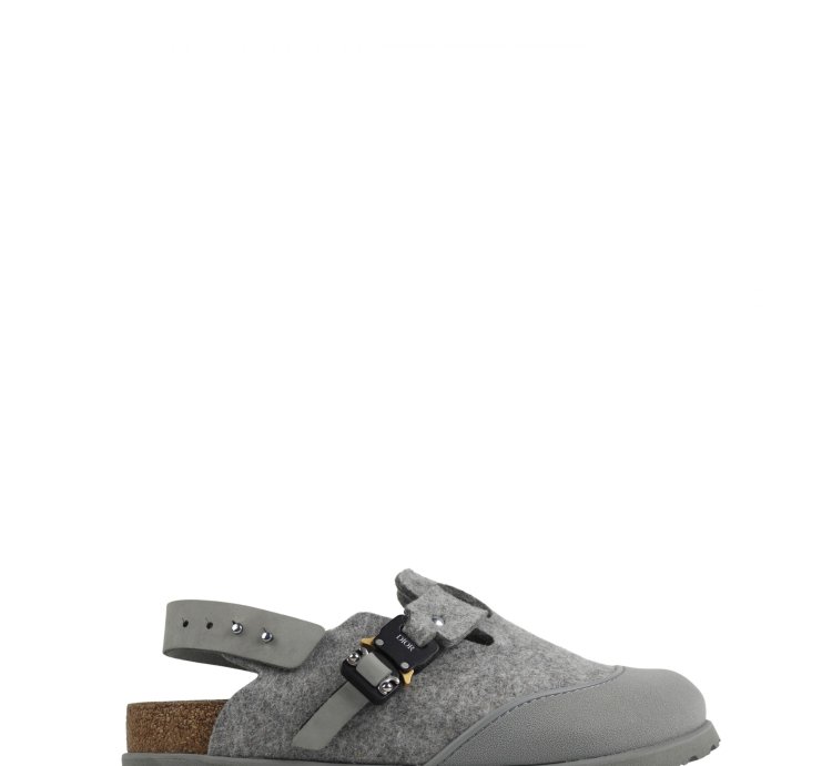 Dior Birkenstock Gray Wool Tokio Mule