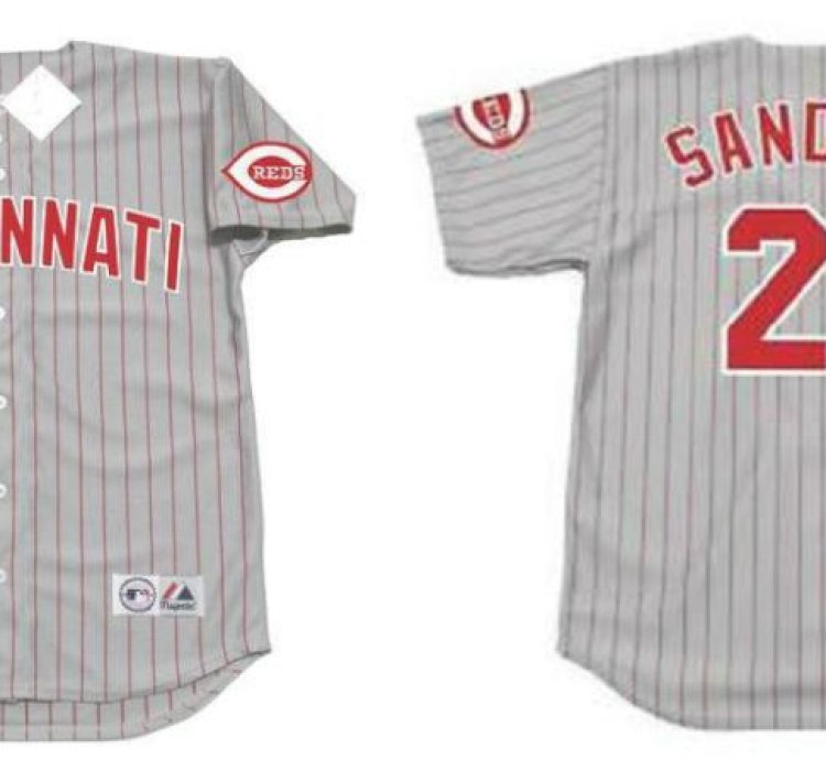 Cincinnati Reds Reggie Sanders Gray Throwback Jersey