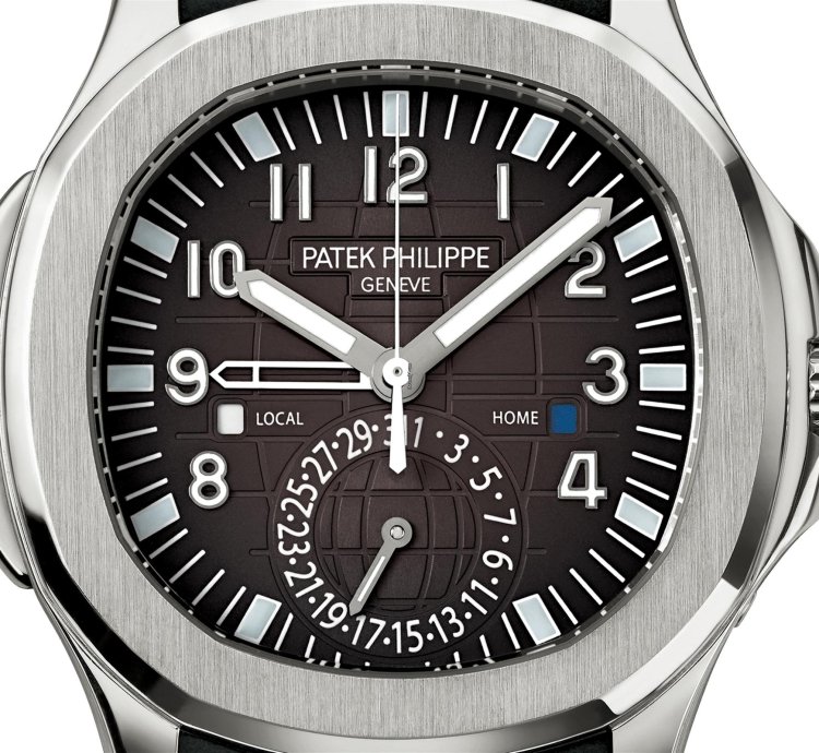 Patek Philippe Aquanaut 5164a Travel Time Black Dial Rubber Strap Steel Discontinued 2019