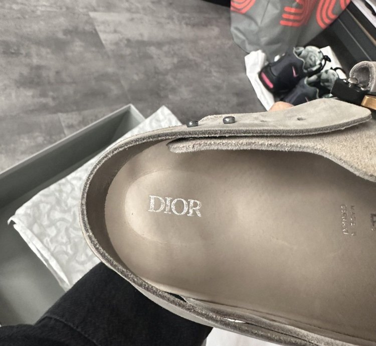 Dior Birkenstock Mule Tokio Grey Beige