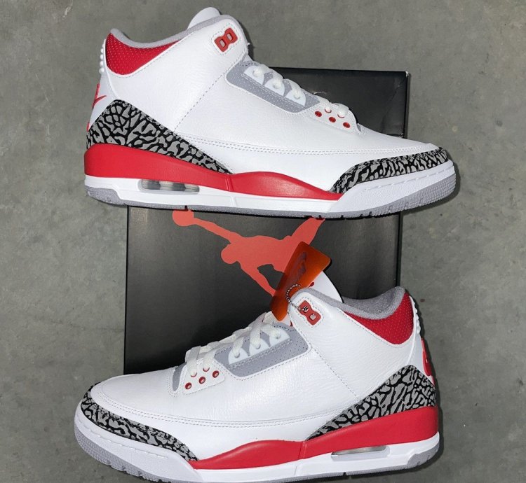 Size 10 - Nike Air Jordan 3 Retro Og Fire Red 2022 Ds New
