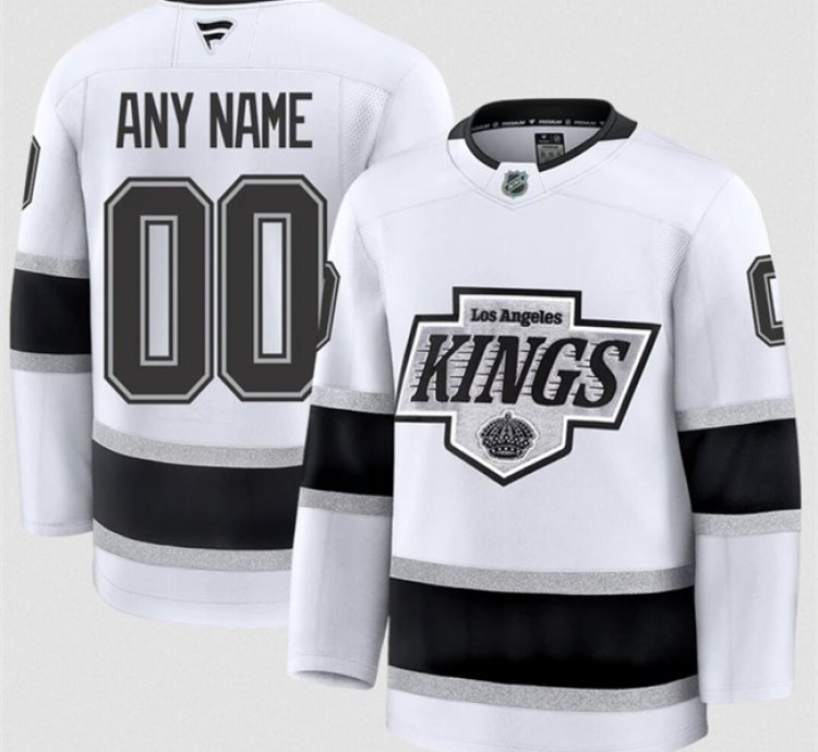 Mens Custom Los Angeles Kings Jersey Name Number 2025 Away White