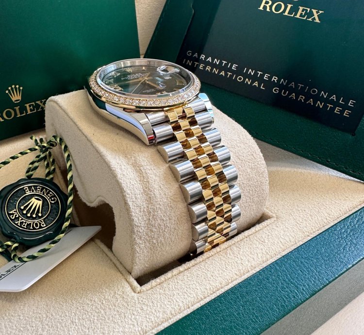 Rolex Datejust 36 New 2024 Green Roman Diamond Bezel Dial Jubilee Bracelet Two Tone Yellow