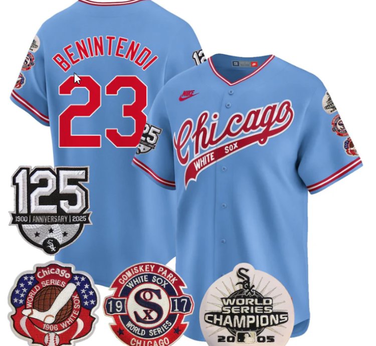 Andrew Benintendi Jersey 23 Chicago White Sox 125th Anniversary World Series Champions Blue