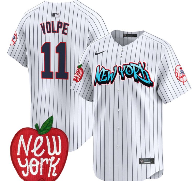Anthony Volpe Jersey 11 New York Yankees Apple Patch Vapor Premier Limited Stitched Pinstripe