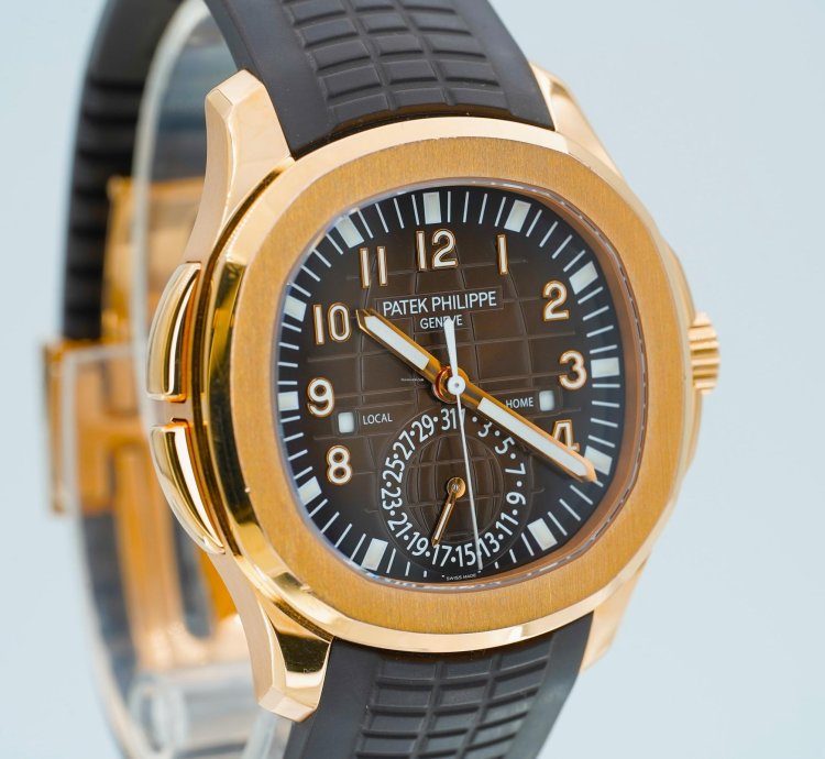 Patek Philippe Aquanaut 5164r Travel Time 18k Rose Gold Boxes Papers