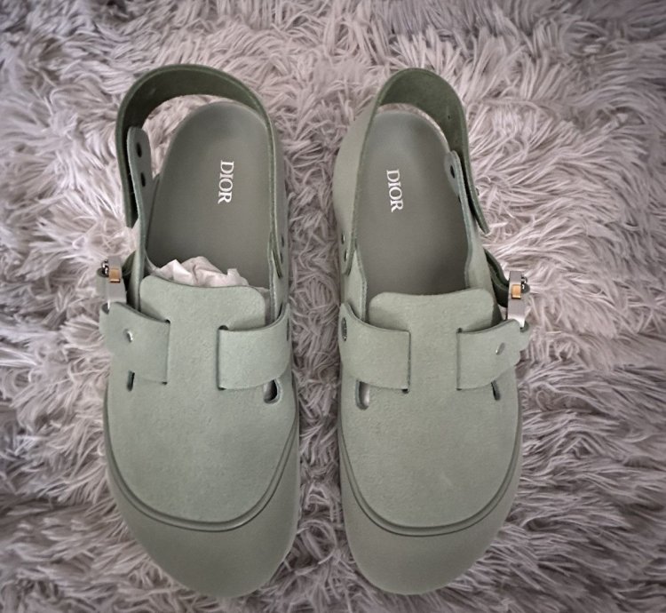 Dior Birkenstock Smooth Calf Slipper Water Green