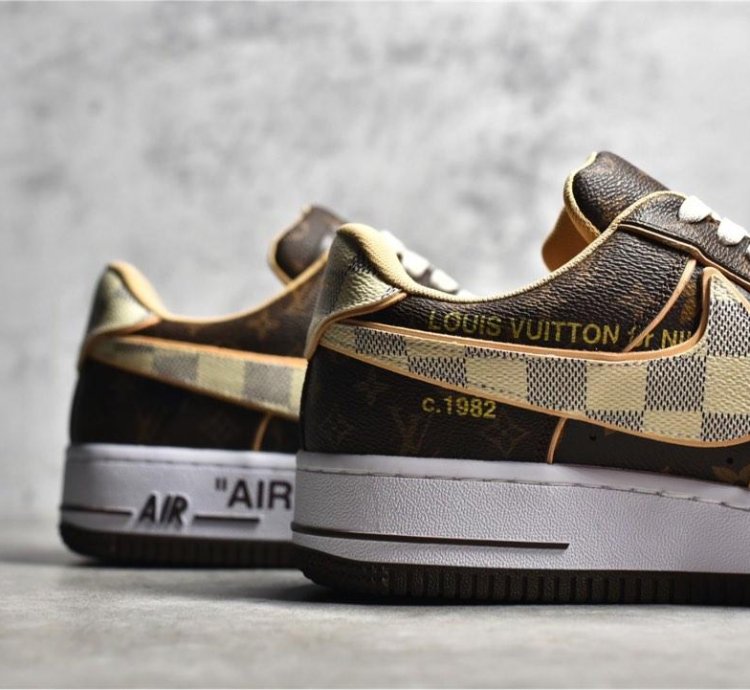 Louis Vuitton X Nike Air Force 1 Low Lv Monogram Brown Damier Azur