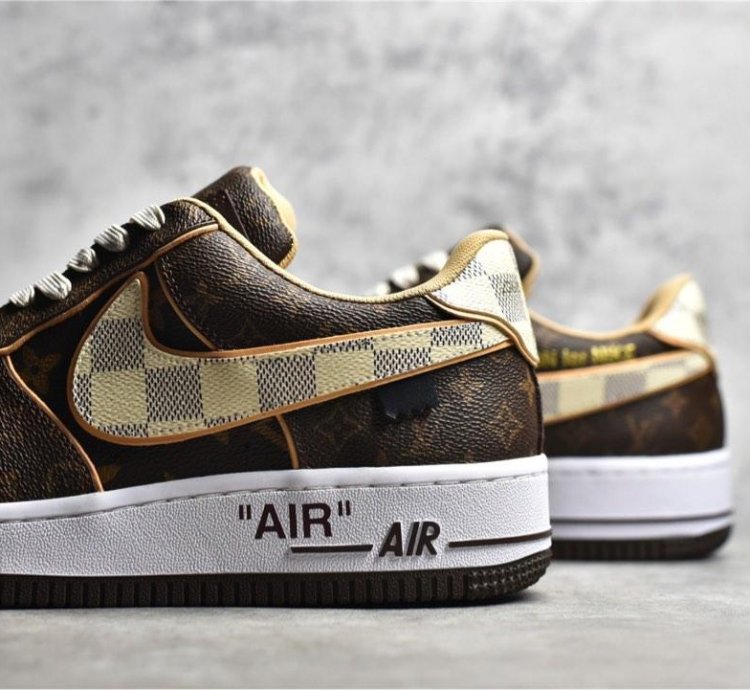 Louis Vuitton X Nike Air Force 1 Low Lv Monogram Brown Damier Azur