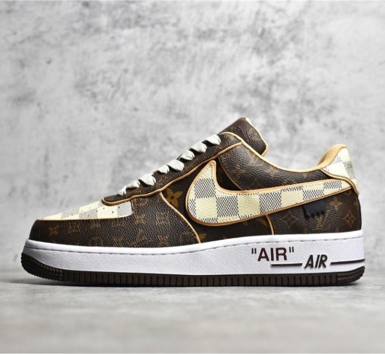 Louis Vuitton X Nike Air Force 1 Low Lv Monogram Brown Damier Azur