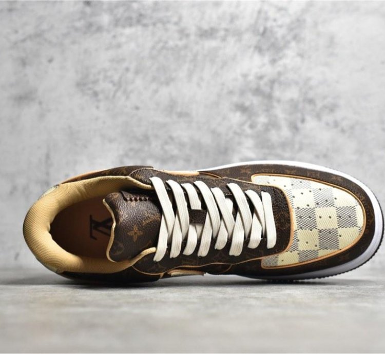 Louis Vuitton X Nike Air Force 1 Low Lv Monogram Brown Damier Azur