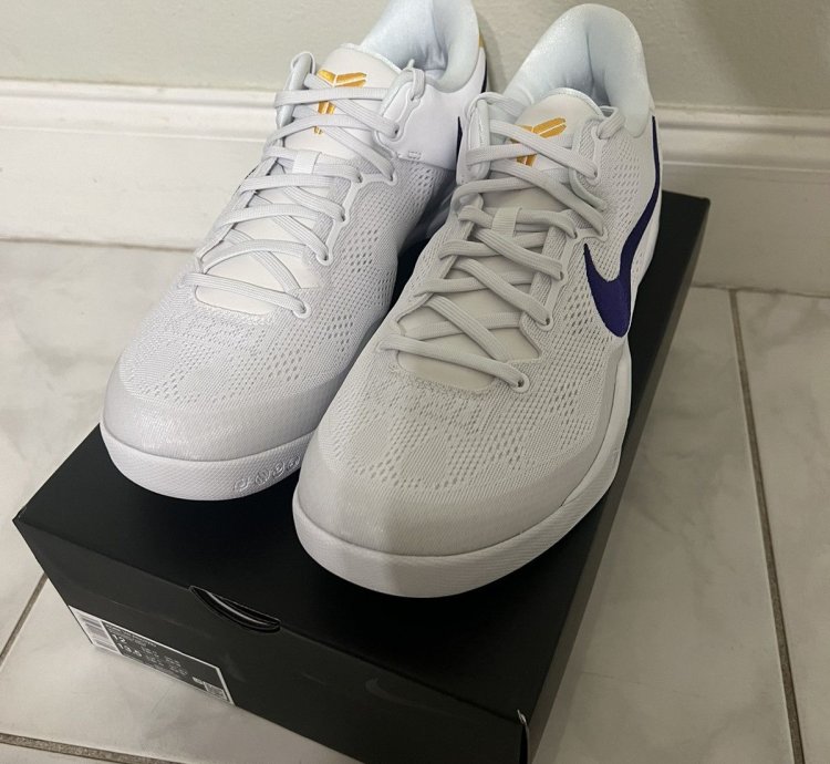 Size 12 - Nike Kobe 8 Protro Lakers Home Sneakers