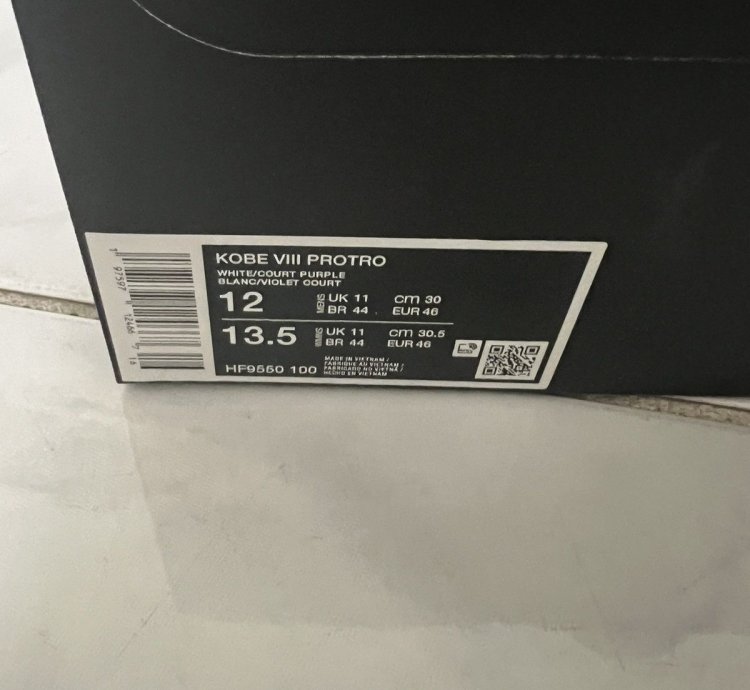 Size 12 - Nike Kobe 8 Protro Lakers Home Sneakers