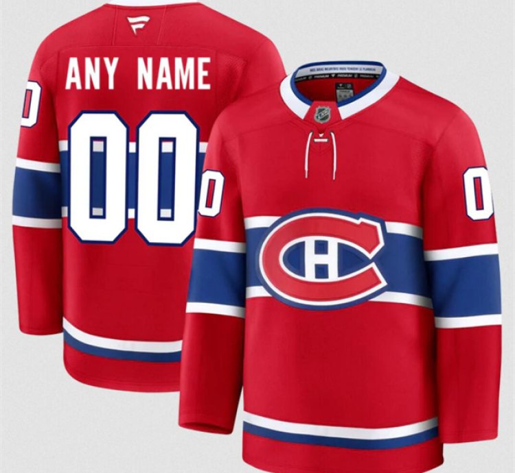 Mens Custom Montreal Canadiens Jersey Name Number 2025 Home Red