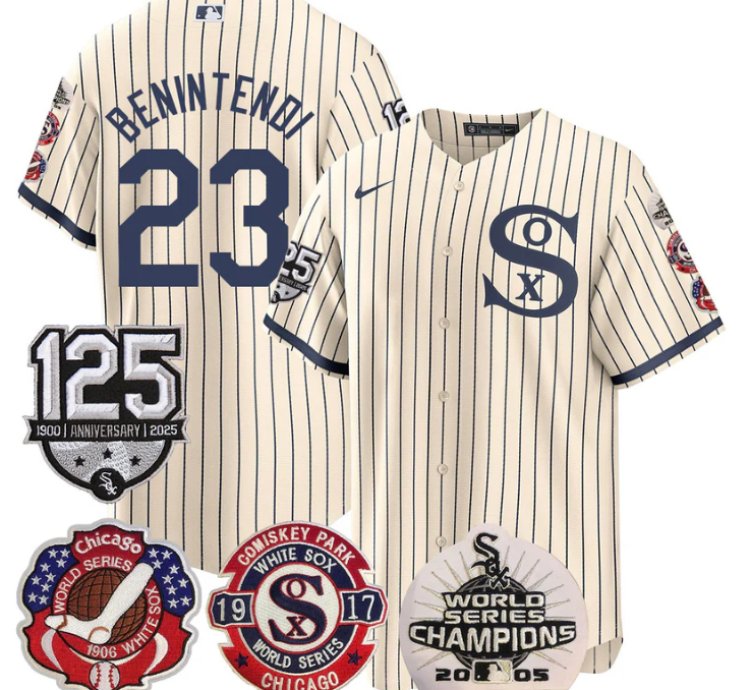 Andrew Benintendi Jersey 23 Chicago White Sox 125th Anniversary World Series Champions Field Of Dream