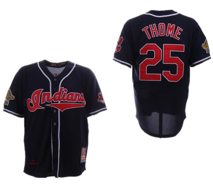 Cleveland Indians Jim Thome Navy 1995 Throwback Jersey