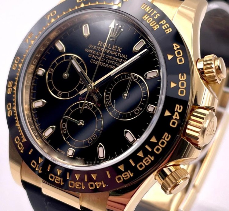 Rolex Daytona 116518ln Yellow Gold Oysterflex Black Dial Unworn 2023