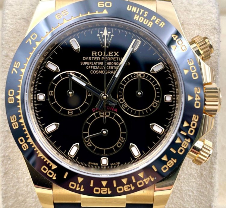 Rolex Daytona 116518ln Yellow Gold Oysterflex Black Dial Unworn 2023