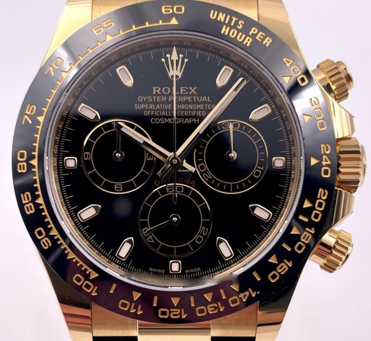 Rolex Daytona 116518ln Yellow Gold Oysterflex Black Dial Unworn 2023