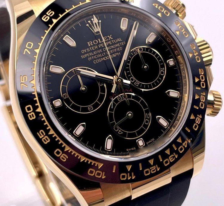 Rolex Daytona 116518ln Yellow Gold Oysterflex Black Dial Unworn 2023