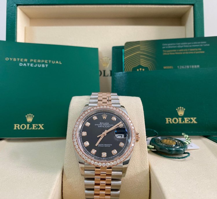 Rolex Datejust 36 New 2025 Unworn Datejust 36 2-tone Jubilee Factory Diamond Bezel Black Diamond Dial