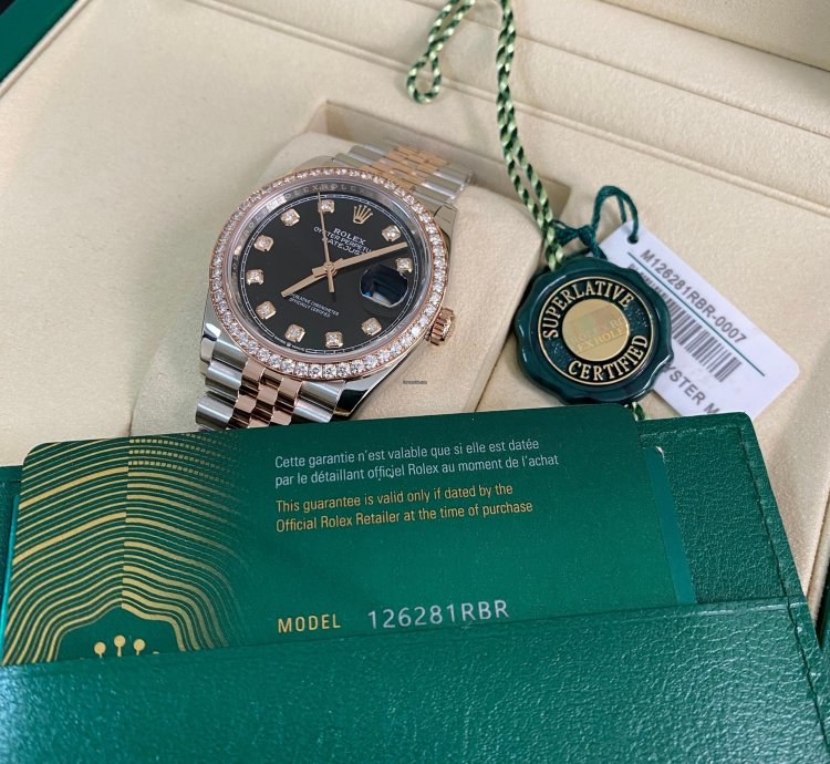 Rolex Datejust 36 New 2025 Unworn Datejust 36 2-tone Jubilee Factory Diamond Bezel Black Diamond Dial