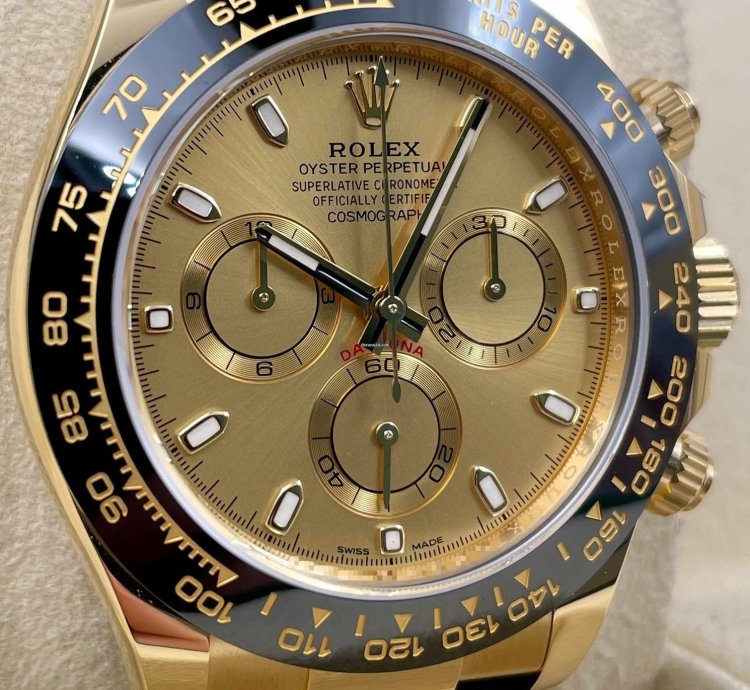Rolex Daytona 116518ln Yellow Gold Oysterflex Champagne Dial Unworn 2023
