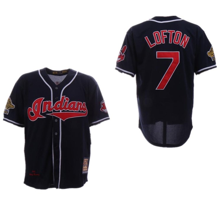 Cleveland Indians Kenny Lofton Navy 1995 Throwback Jersey