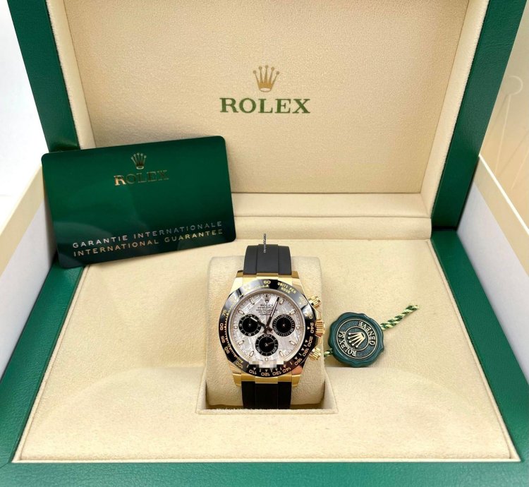 Rolex Daytona 116518ln Yellow Gold Oysterflex Meteorite Dial Unworn 2023