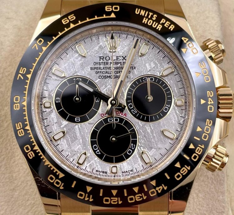 Rolex Daytona 116518ln Yellow Gold Oysterflex Meteorite Dial Unworn 2023