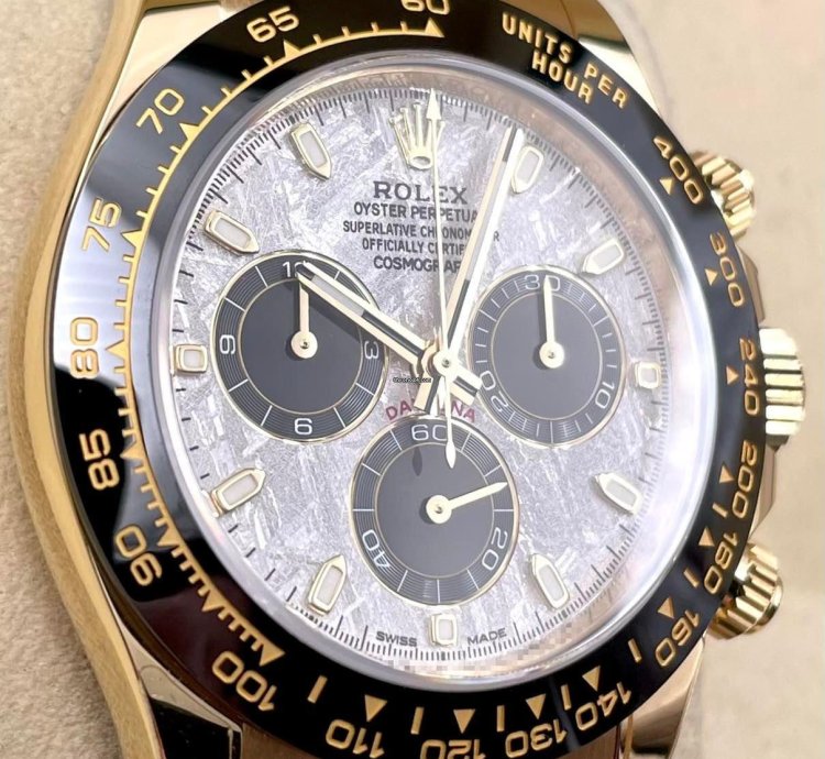 Rolex Daytona 116518ln Yellow Gold Oysterflex Meteorite Dial Unworn 2023
