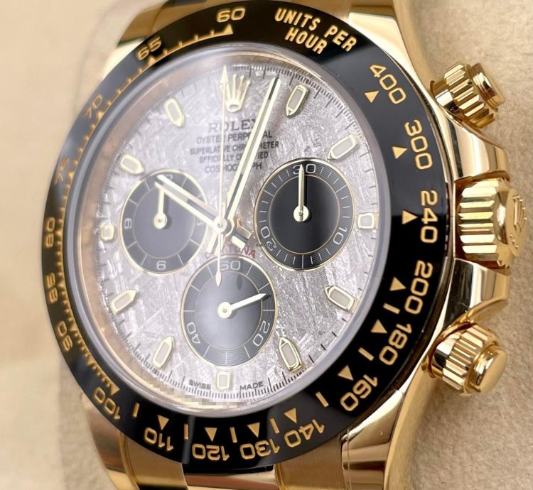 Rolex Daytona 116518ln Yellow Gold Oysterflex Meteorite Dial Unworn 2023