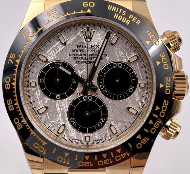 Rolex Daytona 116518ln Yellow Gold Oysterflex Meteorite Dial Unworn 2023