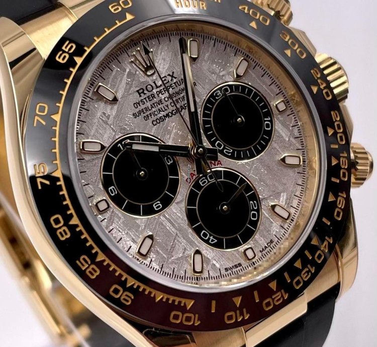 Rolex Daytona 116518ln Yellow Gold Oysterflex Meteorite Dial Unworn 2023