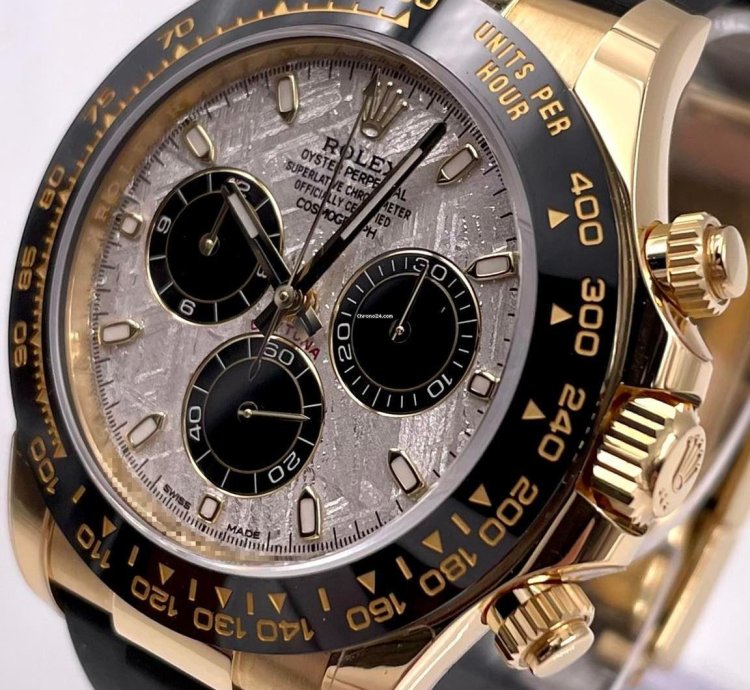 Rolex Daytona 116518ln Yellow Gold Oysterflex Meteorite Dial Unworn 2023