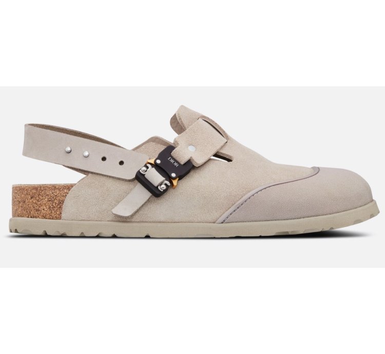 Dior By Birkenstock Tokio Mule Nubuck Suede Flat Sandal